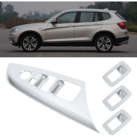 4pcs Cadre Chrome Mat Autocollant Couvre Bouton Fenêtre pour X3 F25 2011-2018 Conduite à Gauche (1/5)