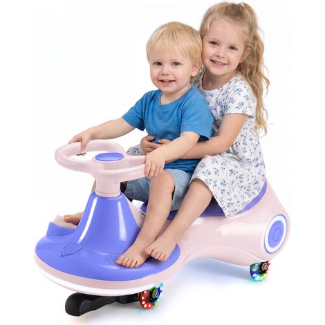 12V Electric Wiggle Car for Kids, 3-in-1 Ride on Toy with Pedal, Wiggle Scooter with Flashing Wheels, Easy Assembly Swing Vehicle with Rechargeable Battery for Toddlers Ages 3+, 30-70kg, (1/5)