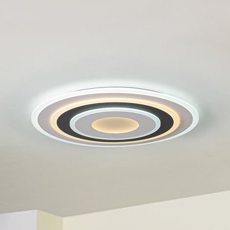[NEUWERTIG] B-Ware Lindby Deckenleuchte Deckenlampe LED Rebeka rund weiss schwarz Acryl Metall (1/2)