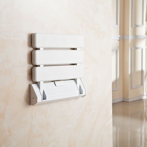 Siège de douche mural rabattable – Capacité de charge 130 kg – Matériaux ABS et aluminium – Installation murale pour gain de place (1/4)