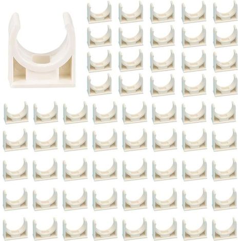 60 Pièces 20mm Clips de Tuyau en PPR Blancs,Clips Fixes pour Conduits d'eau,Support de Fixation en U pour Tuyaux d'eau (1/5)