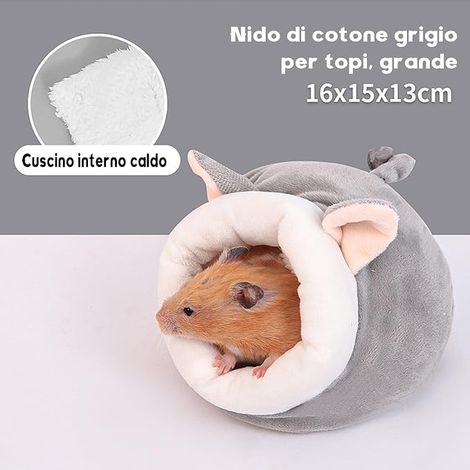 Rat Hamster House Bed Winter Hedgehog Small Pet Cave Cage Nest Accessories Cotton (L) (1/4)