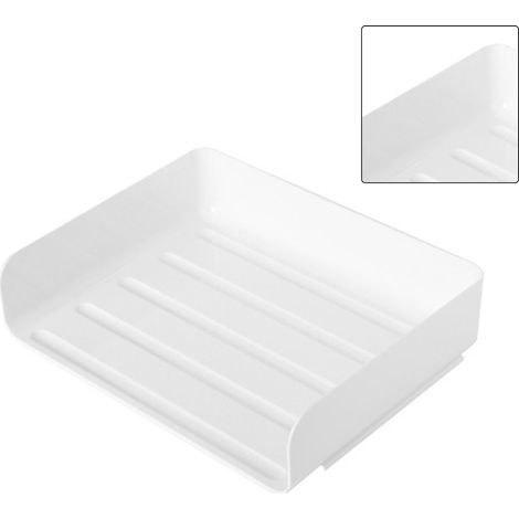 Boîte de rangement de bureau empilable, organiseur de documents latéral pour classeurs et cahiers, blanc