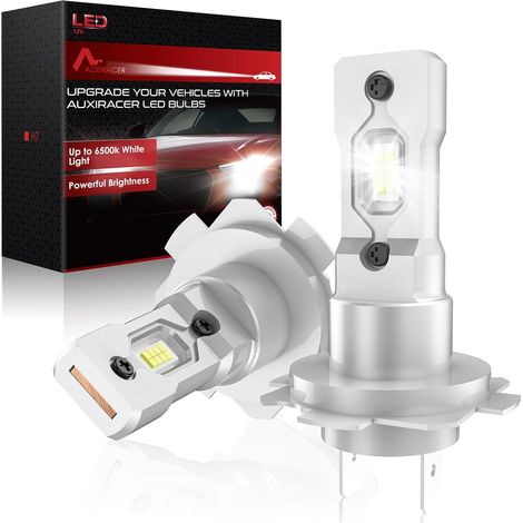 H7 LED Bulb, 100W 30000LM 6500K Cool White, Car and Motorcycle Headlight Bulbs, H7 LED 1:1 Mini Size, Halogen Replacement, Plug and Play, 2 Pieces