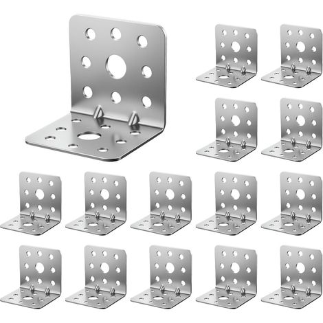 15 Pièces Equerres d'Assemblage Metal, 404040mm Équerre Angle 90 Degrés, Equerre de Fixation Angle Droit Support en forme de L pour la Fixation et la Réparation de Meubles en Bois (1/5)