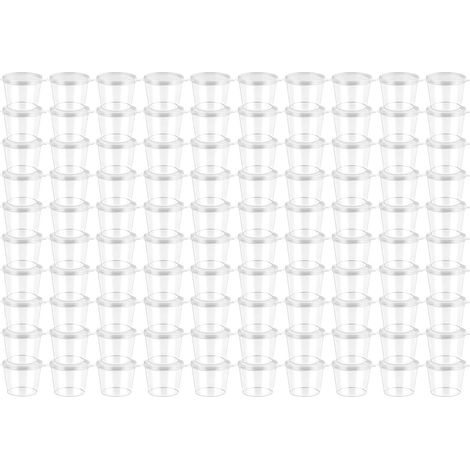 Pot Sauce - 25 ml - PP Alimentaire - Micro-ondes Réfrigérateur Lave-vaisselle - Transparent Hermétique - 100 Pièces
