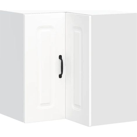 Mueble de pared esquinero de cocina de diseño moderno espacioso 57 x 57 x 60 cm madera de ingeniería blanca 020050022 (1/5)