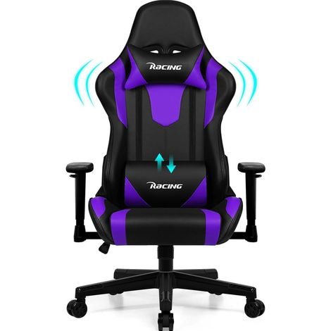 Homimaster Gaming Stuhl Ergonomisch Verstellbar mit Lendenkissen Kopfkissen (1/5)