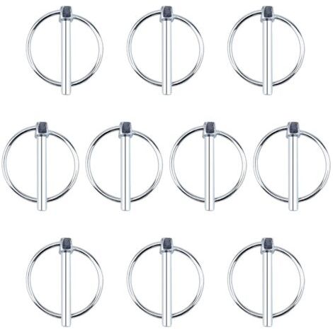 Lot de 10 goupilles de verrouillage de remorque en acier au carbone de 6 mm de diamètre pour rail de ferme, pelouse (1/5)