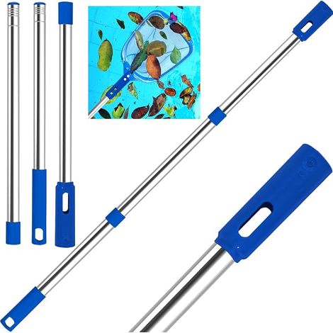 Rod télescopique pour petites piscines et tubulures chaudes, Bar de piscine réglable de 80cm à 117cm, Accessoires de piscine en acier inoxydable, Compact et robuste, Bar de piscine extensible (1/5)