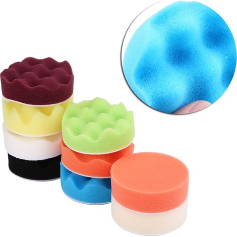 Kit 12 tampons de polissage éponge 3 pouces pour lustreuse auto, avec adaptateur, disques à poncer (1/5)