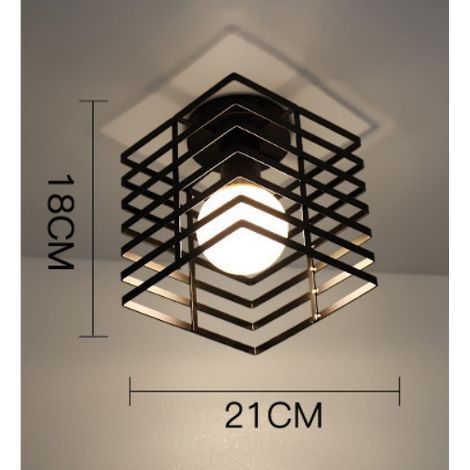 Applique da parete geometrica in ferro battuto per soggiorno, cucina, loft, sala da pranzo, caffè (lampadina non inclusa) Sette strati di luce bianca quadrata E27 (1/5)