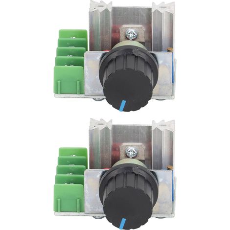 2000-W-220-V-Wechselstrom-Drehzahlregler, SCR-Spannungsregler mit Potentiometer, einstellbares Steuermodul mit Drehknopf, 2-teiliges Set (1/5)