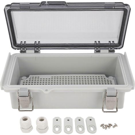 7,9 x 3,9 x 2,8 Zoll (ca. 20 x 9 x 7 cm) große, wasserdichte IP67-Kunststoff-Anschlussdose für den Außenbereich mit transparentem Gehäuse