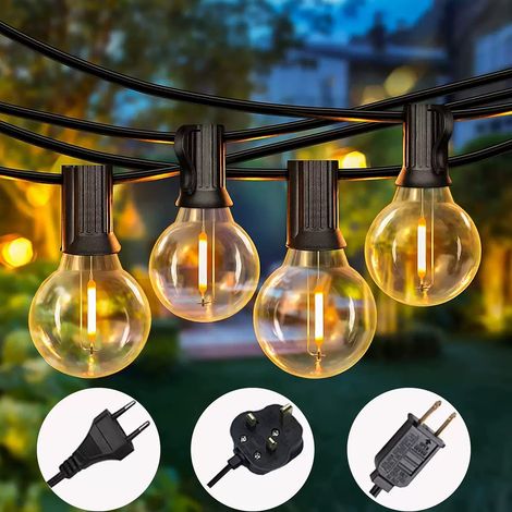 CYUNSHOP Guirlande G40 ambiance camping – 7.5m / 25 lampes, 220V UE, 2 ampoules, décoration chaleureuse. (1/5)