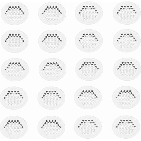 Grille Aerartion 20 Pices Grille Ventilation 35mm Grille Aeration Grille de Ventilation Grille D'aration Trou Inox Blanc Ronde Grille Ventilation pour (1/4)