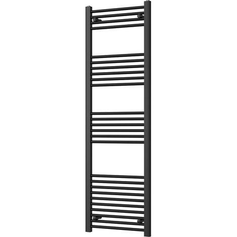Zennor - Black Heated Towel Rail - H1600mm x W500mm - Straight (1/3)
