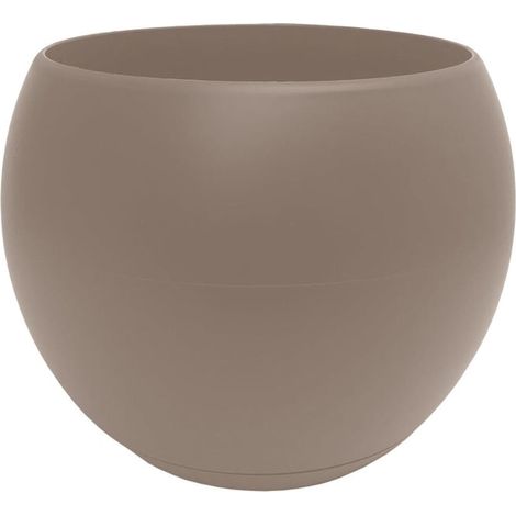 Coupe LUNE avec soucoupe clipsée - Dim. 24 x 24 x 18 cm - Volume 6,5 L - Taupe - EDA