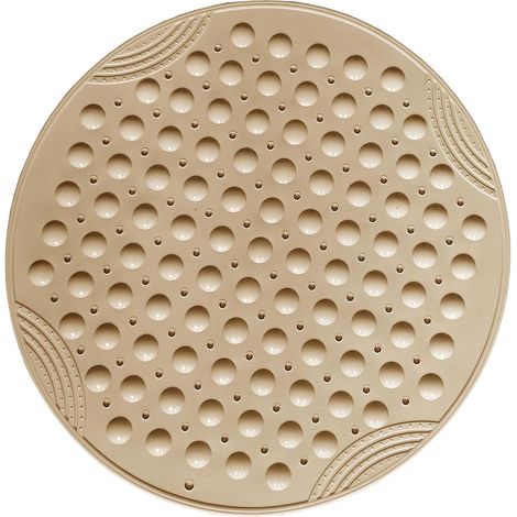 Tapis de Douche antidérapant Rond Tapis de Douche antidérapant avec ventouses Lavable en Machine Tapis Douche,Kaki (1/5)
