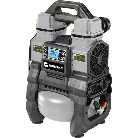 Toolcraft – Compresseur d'air comprimé 18V – Moteur sans balai – Débit 65L/min – Pression max 9 bars – Réservoir aluminium 5L – Mode silencieux et haute vitesse (1/7)