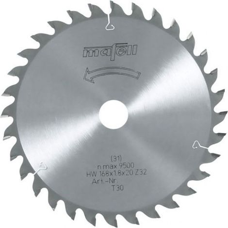 Mafell – Lame de scie circulaire 168mm pour bois dur – Denture alternée 16 dents – Alésage 20mm – 92476 (1/3)