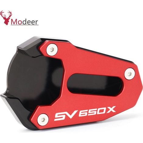 (SV650x ROUGE) Compatible avec Suzuki SV 650/650X SV650 SV650X Gladius SFV 650 SFV650. Extension de béquille latérale, repose-pied, plaque de renfort maxpower (1/4)