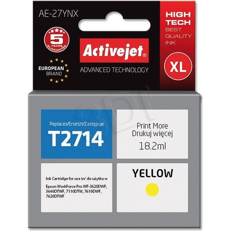 Tinta amarilla Activejet AE-27YNX - Reemplazo para Epson 27XL