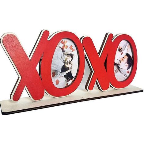 Cadre photo en bois coloré avec lettres - Cadeau pour maman et papa