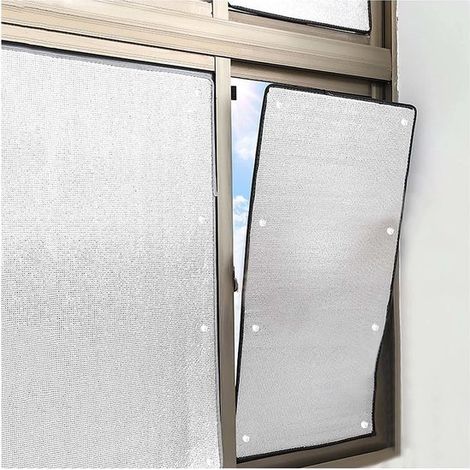 Protection solaire - Film isolant thermique et réfléchissant pour fenêtres, film isolant thermique double couche en aluminium, film occultant, film de confidentialité pour vérandas, film de protection (1/5)