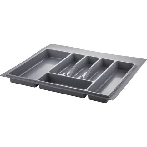 Economy Besteckeinsatz S72 490x540x45mm Besteckkasten Kunststoff silbergrau (1/3)