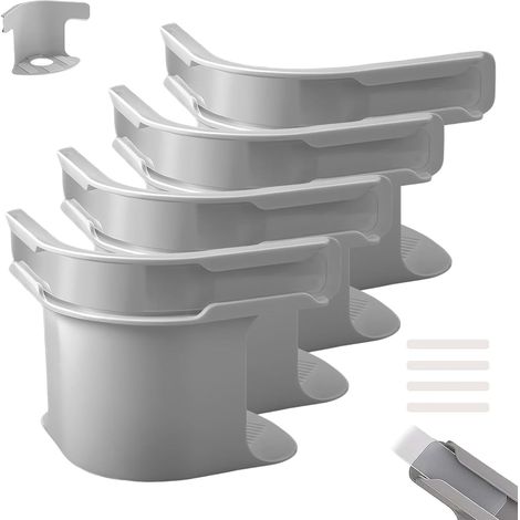 4-Piece Removable Corner Bed Sheet Holder with Locking Strips, Mounted Mattress Sheet Fixers, Bed Lock Keepers, Anti-Slip Design, Gray