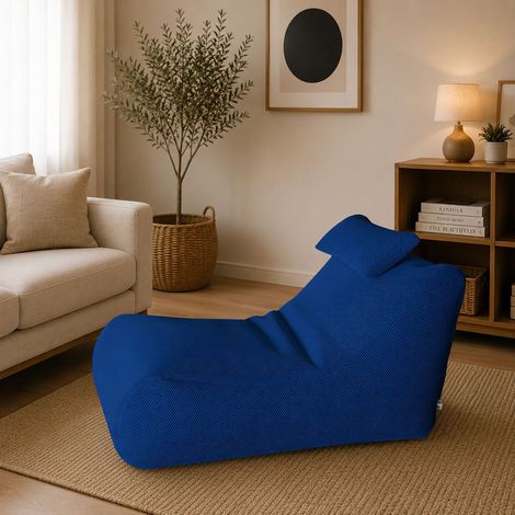 Dmora - Puf hck, Sillón multiusos, Puf, Puf reposapiés, Made in Italy, 70x120 h65 cm, Azul (1/5)