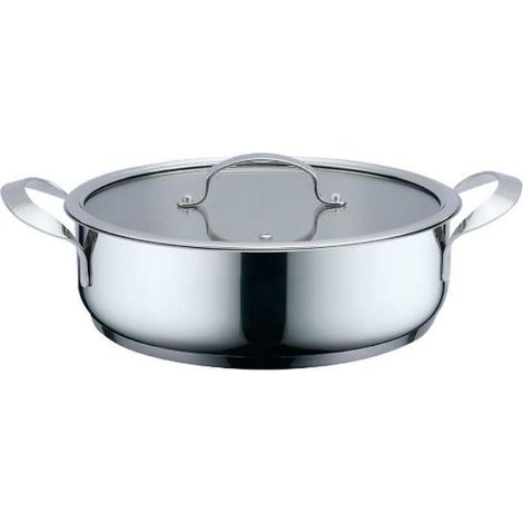Stielkasserolle Con Deckel Haeger PA-24L.004A Beige Grau Ø 24 cm