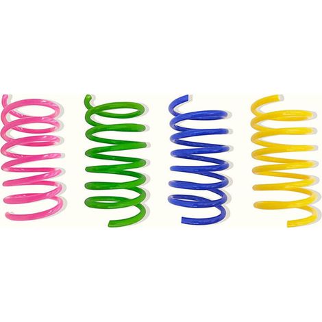 Jouets interactifs pour chats et chatons,Jouets à ressort pour chat, lot de 30 ressorts en spirale pour chat d'intérieur, ressorts en plastique colorés et durables qui attirent les chats pour écraser,