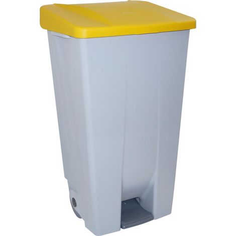 Contenedor selectivo amarillo pedal y ruedas 120 l denox (1/5)
