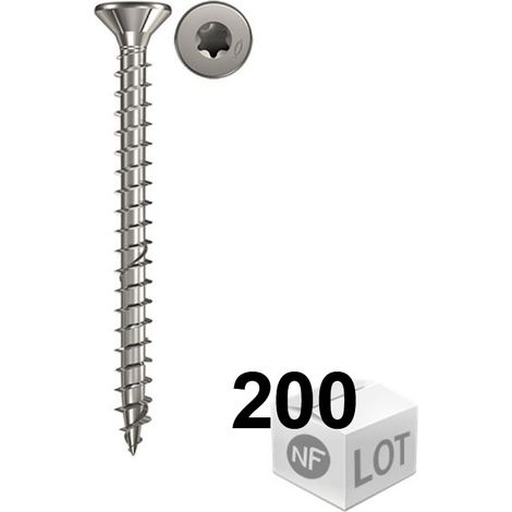 Fischer 200x Power-Fast 5 x 30 Tête fraisée acier inoxydable A4 Filetage total empreinte étoile TX - 657298 (1/2)