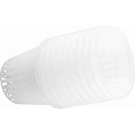 Panier de plantation hydroponique - Lot de 10 pièces - Blanc - Matériau PP résistant - 8,3 cm (1/5)