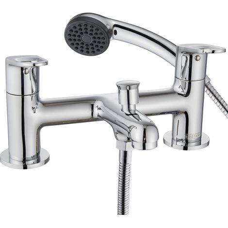 Bristan IRS BSM C Iris Deck Mounted Bath Shower Mixer Tap + Hose + Shower Head (1/3)
