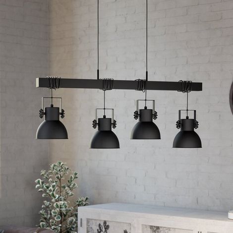 [GEBRAUCHT] B-Ware Eglo Hängeleuchte Shirebrook Pendelleuchte Deckenlampe E27 vierflammig schwarz (1/2)