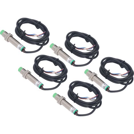 Lot de 5 capteurs de proximité inductifs M12 x 1 PNP étanches IP65 sans contact, 6-36 V CC (1/5)