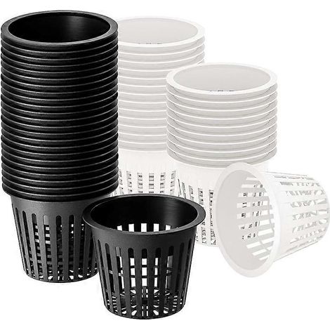 Paniers de plantation hydroponiques de 7,6 cm (3 pouces), lot de 50, noir et blanc (1/5)