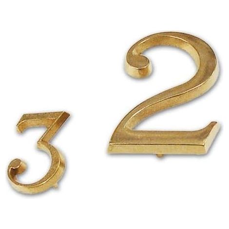 NUMERO 2 Due OTTONE 80 mm Fissaggio con PIOLI Civico PORTA Interno Esterno (1/2)