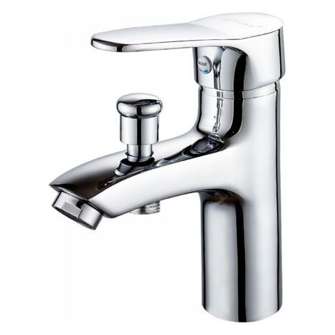 Mitigeur de baignoire monotrou à double usage – Alliage métallique avec limiteur de température – Clapet anti-retour intégré – Pour salle de bain (1/4)