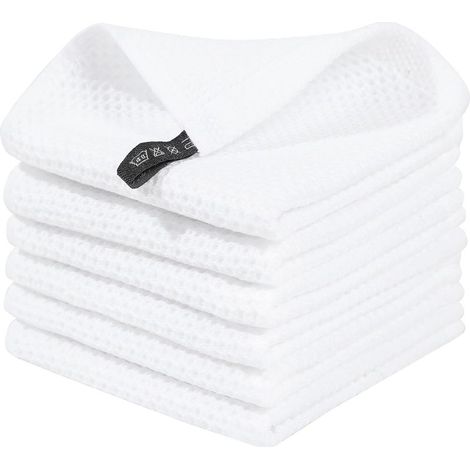 Geschirrtuch – 100 % Baumwolle, Waffelstruktur – 30 x 30 cm – Für die Küche – 6er-Pack (1/5)
