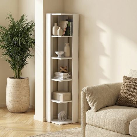 Bücherregal Nati White Melamin 34x161x34 cm