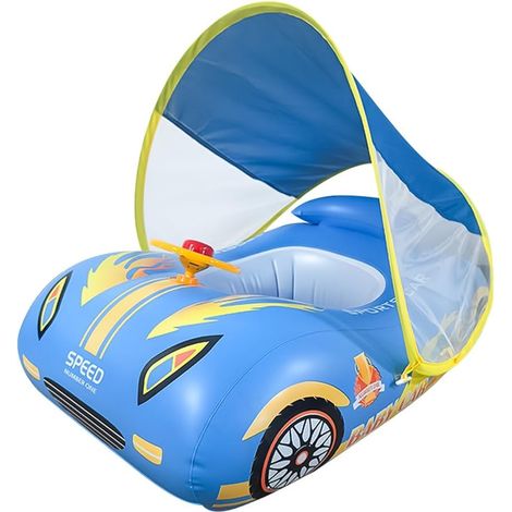 Baby-Schwimmring mit abnehmbarem Sonnenschutzdach, verstellbarer Sicherheitssitz für 6–36 Monate alte Babys, Baby-Schwimmhilfe, Kinder-Poolspielzeug