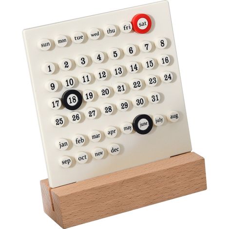 Calendrier perpétuel en bois pour enfants DIY manuel développement compétences planification maison blanc (1/5)