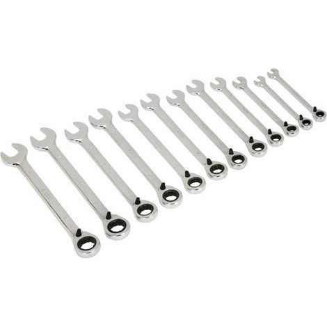 Sealey Siegen Reversible Combination Ratchet Spanner Set 12pc S0840