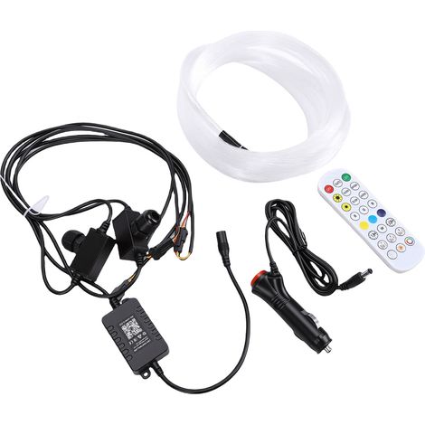 Auto-Nutzung 1,5 W RGBW 100 Stück 0,03 Zoll 6,6 Fuß Glasfaserlichter Sternenlicht-Deckenleuchten-Set App Bluetooth-Fernbedienung Innendekoration Einzelanschluss (1/5)
