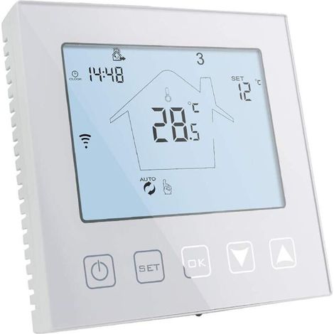 WiFi Thermostat for Gas Boiler/Underfloor Heating 3A Compatible with Alexa Google Home Programmable White (1/5)
